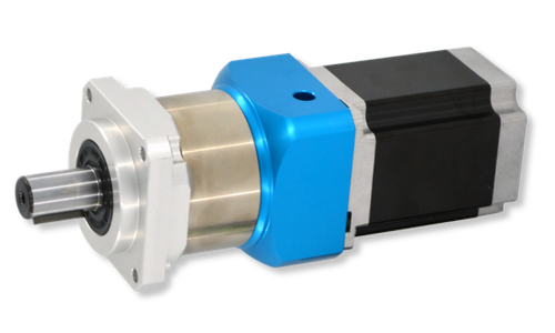 A stepper motor and planetary gearbox assembly.