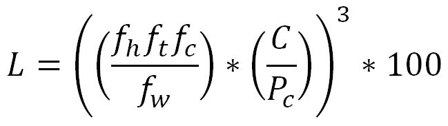 Nominal Life (L) for a Linear Motion System with Rollers