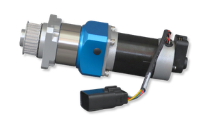 Anaheim Automation BLDC motor assembly with value-added components (gearbox, connector, cable, encoder, and pulley)